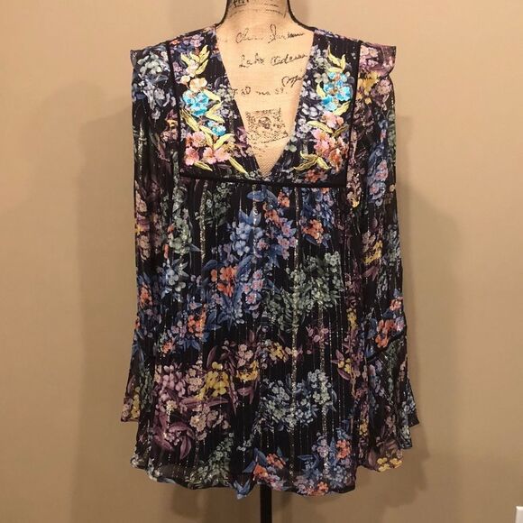 New Anthropologie Vineet Bahl Embroidered Blouse - Picture 5 of 6